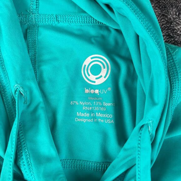 BloqUV Hoodie Dress Long Sleeve Teal Cover-Up USA Women's M Lightweight Swim - Picture 3 of 11
